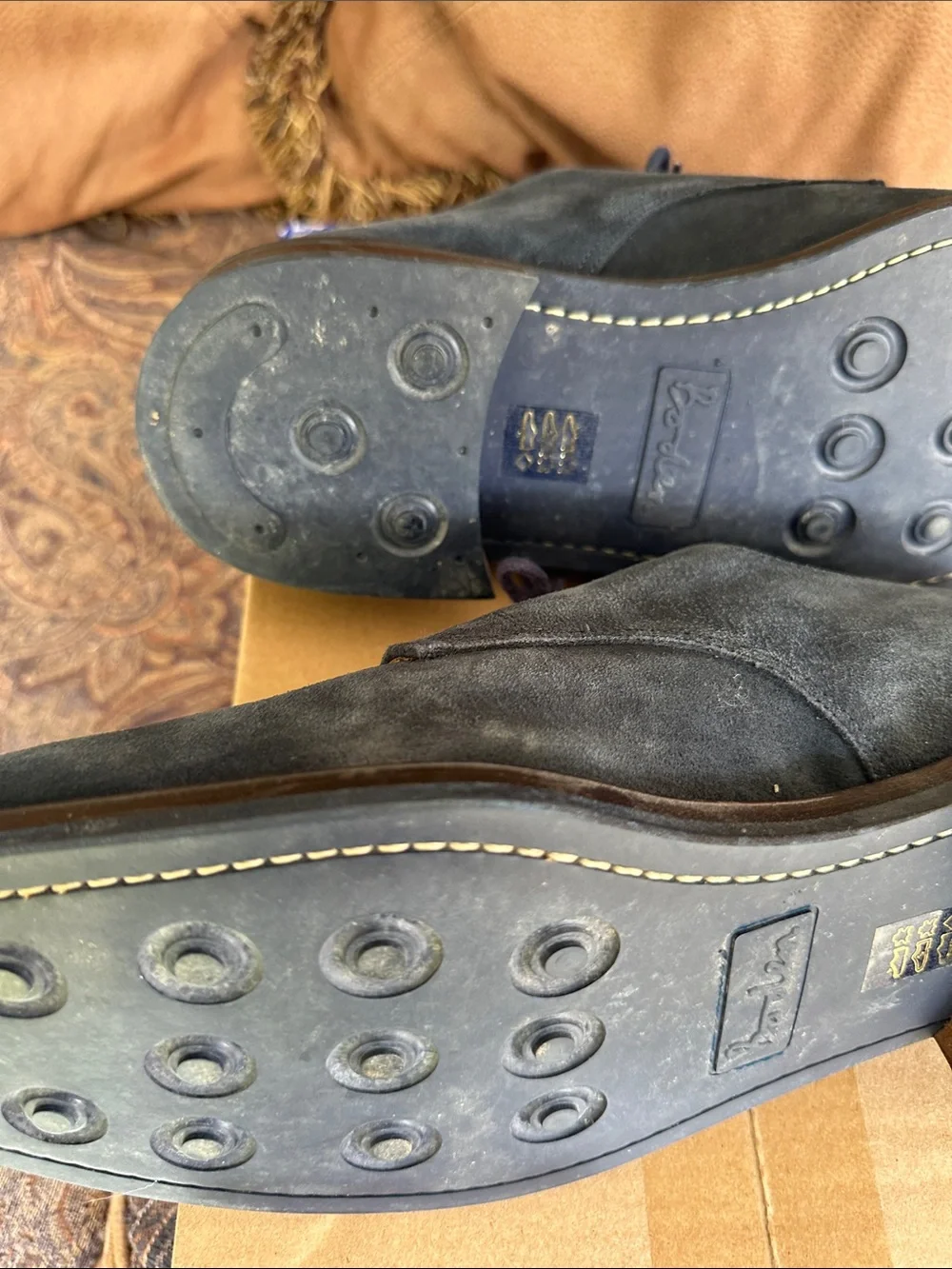 Men's Navy Suede Chukka Boots - Classic Lace-Up